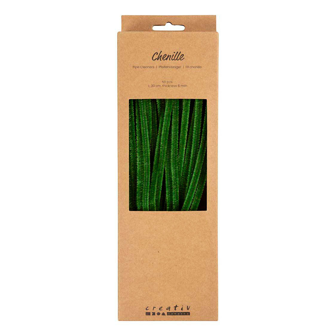 Creativ Company Chenille, L: 30 cm, Stärke 6 mm, tannengrün, 50 Stück 1 Box