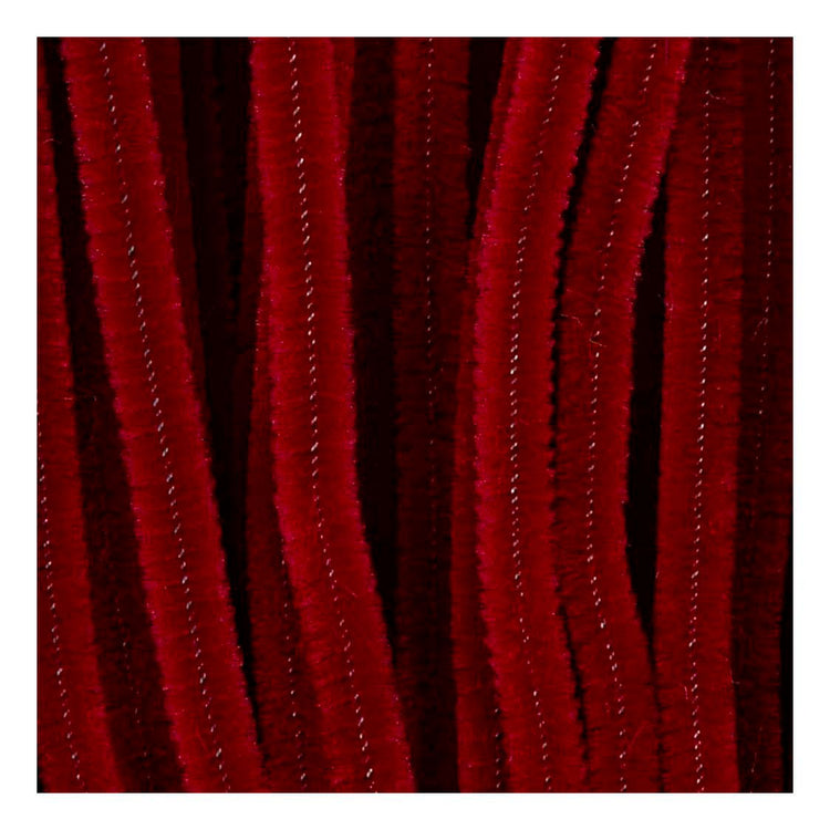 Creativ Company Chenille, L: 30 cm, Stärke 6 mm, dunkelrot, 50 Stück 1 Box