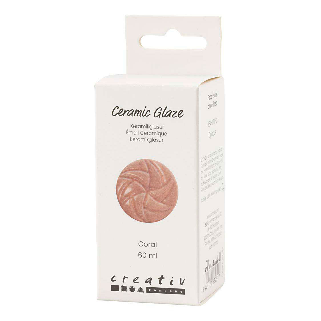 Creativ Company Keramikglasur, 984-1101 °C, deckend, Koralle, 60 ml 1 Flasche