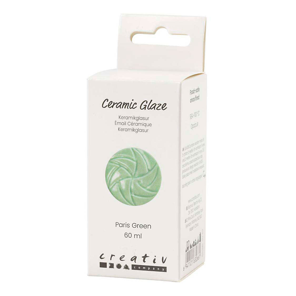 Creativ Company Keramikglasur, 984-1101 °C, deckend, Parisgrün, 60 ml 1 Flasche