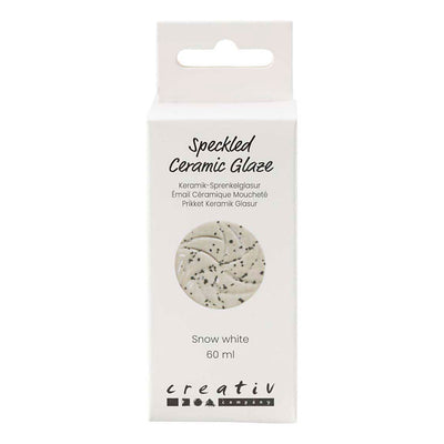 Creativ Company gesprenkelte Keramikglasur, 999-1060 °C, deckend, schneeweiß, 60 ml 1 Flasche