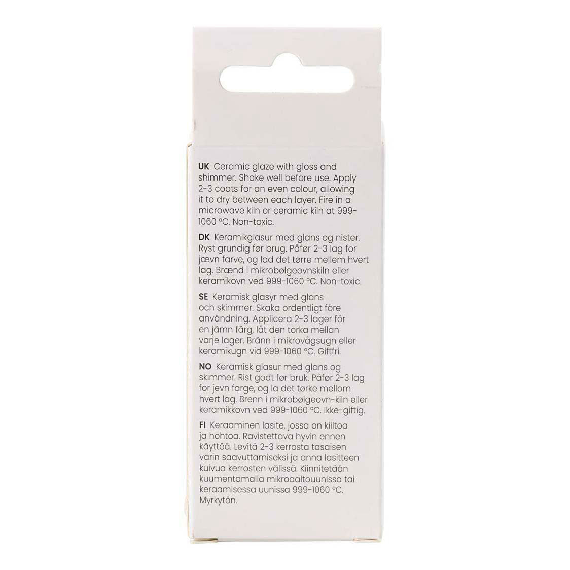 Creativ Company gesprenkelte Keramikglasur, 999-1060 °C, deckend, schneeweiß, 60 ml 1 Flasche
