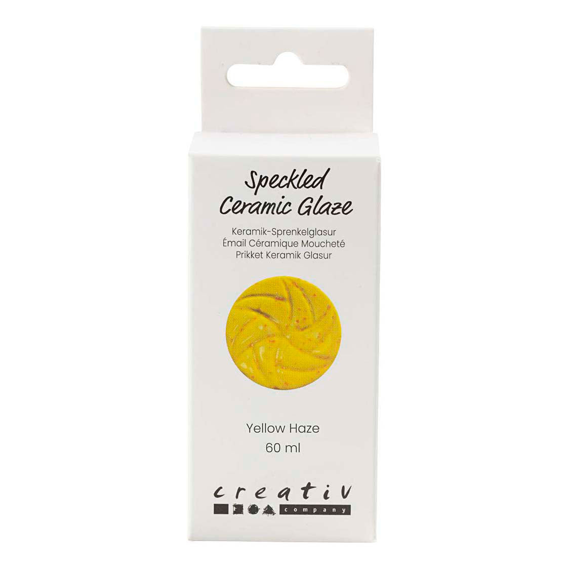 Creativ Company gesprenkelte Keramikglasur, 999-1060 °C, undurchsichtig, gelber Schleier, 60 ml 1 Flasche