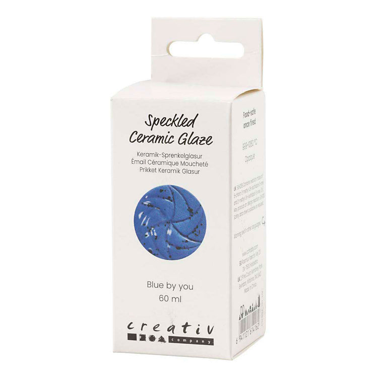 Creativ Company gesprenkelte Keramikglasur, 999-1060 °C, deckend, blau von Ihnen, 60 ml 1 Flasche