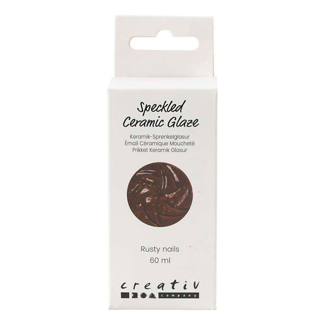 Creativ Company gesprenkelte Keramikglasur, 999–1060 °C, undurchsichtig, rostige Nägel, 60 ml, 1 Flasche
