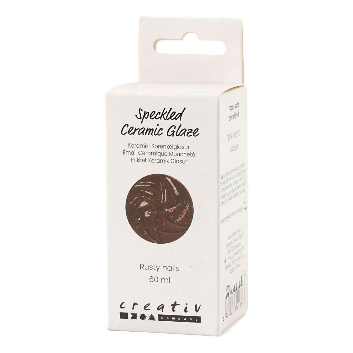 Creativ Company gesprenkelte Keramikglasur, 999–1060 °C, undurchsichtig, rostige Nägel, 60 ml, 1 Flasche