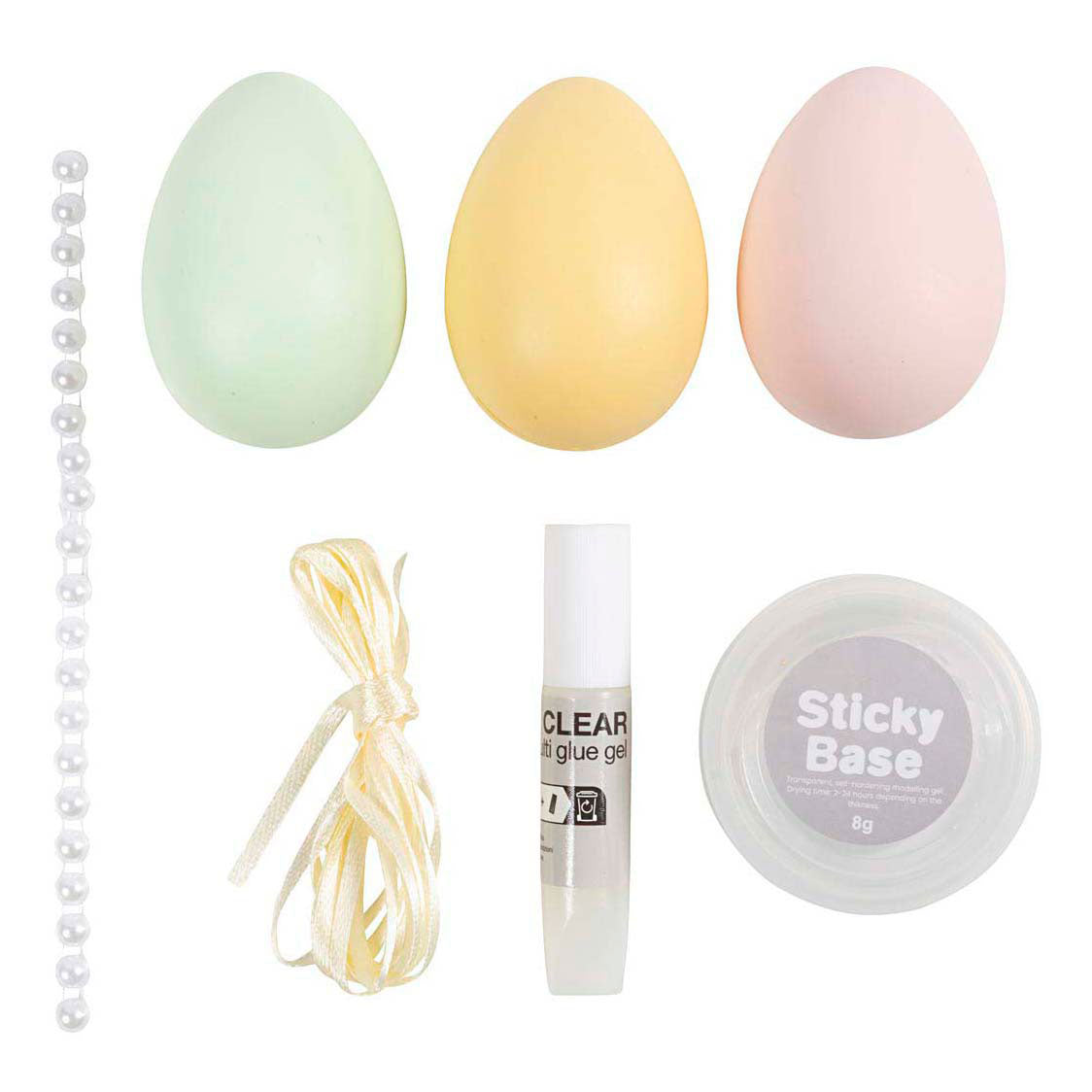 Creativ Company Mini-Hobby-Set Dekoration, Eier, Pastellfarben, 1 Box