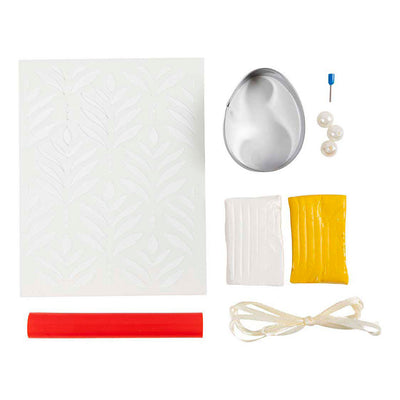 Creativ Company Mini-Hobby-Set Bildhauerei, Ei, hellgelb, Pastellfarben, 1 Box