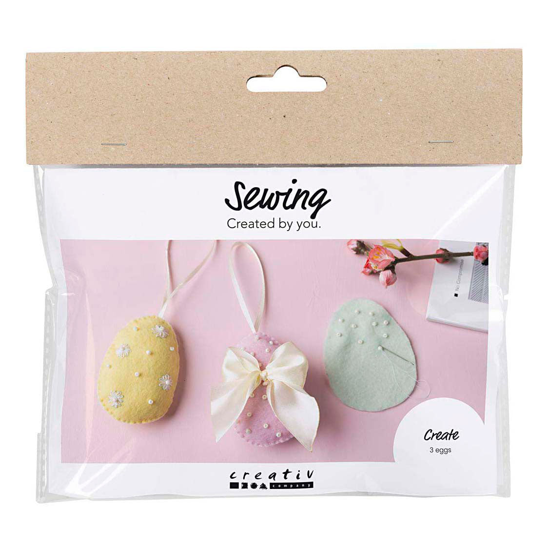 Creativ Company Mini-Hobby-Set Nähen, Ostereier, Pastellfarben, 1 Box