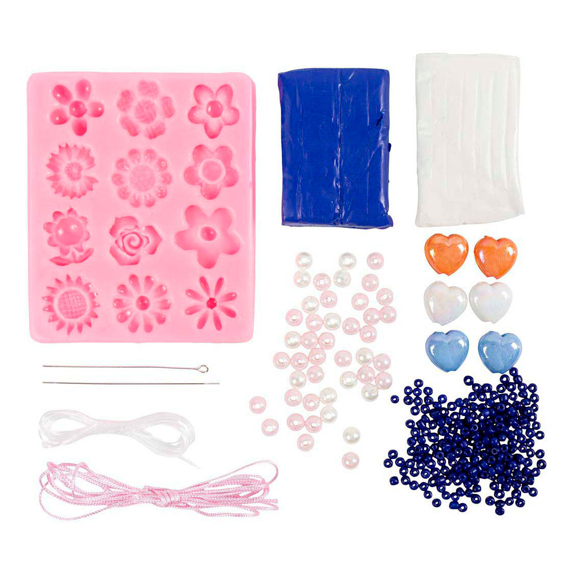 Creativ Company Mini-Hobby-Set Schmuck, Blumen, verschiedene Farben, 1 Box