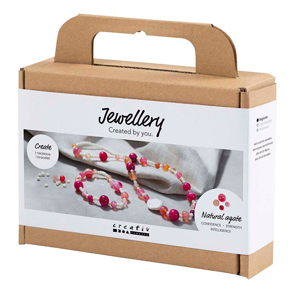 Creativ Company Mini-Hobby-Set Schmuck, Halskette und Armband, rosa, 1 Box