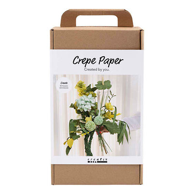 Creativ Company Maxi-Hobby-Set Krepppapier, Blumenstrauß, hellgrün, dunkelgrün, pastellgrün, weiß, 1 Box