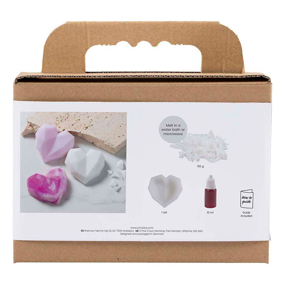 Creativ Company Mini-Seifenherstellungs-Hobbyset, Herzen, rosa, 1 Box