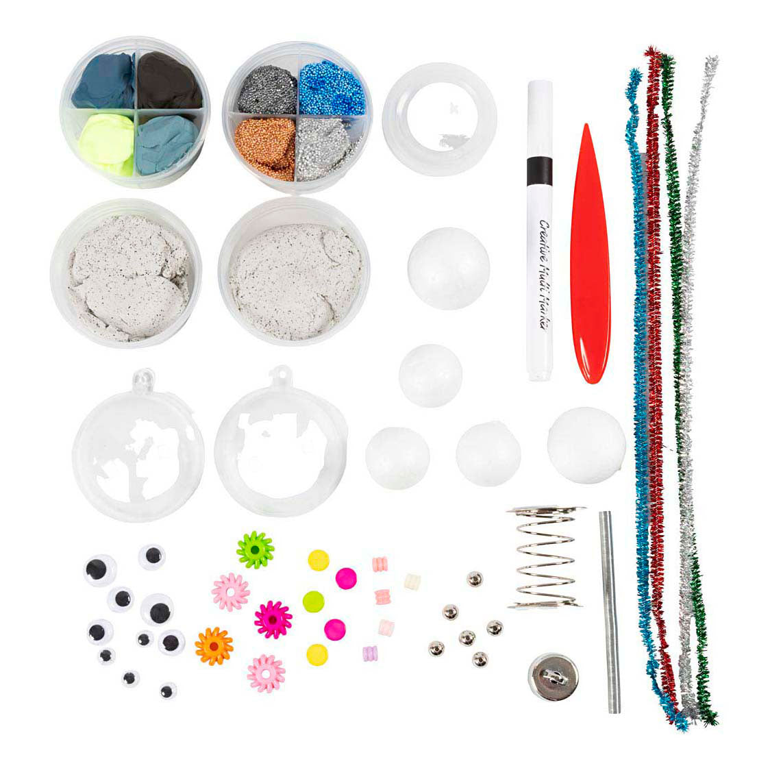 Creativ Company Hobby-Set Modellieren, Roboter, blau, grau, rot, versilbert, 1 Box