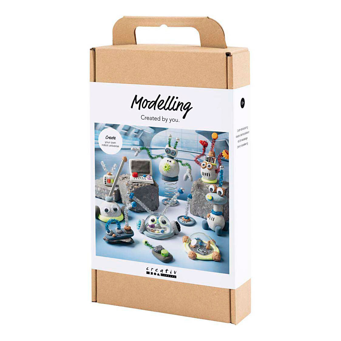 Creativ Company Hobby-Set Modellieren, Roboter, blau, grau, rot, versilbert, 1 Box