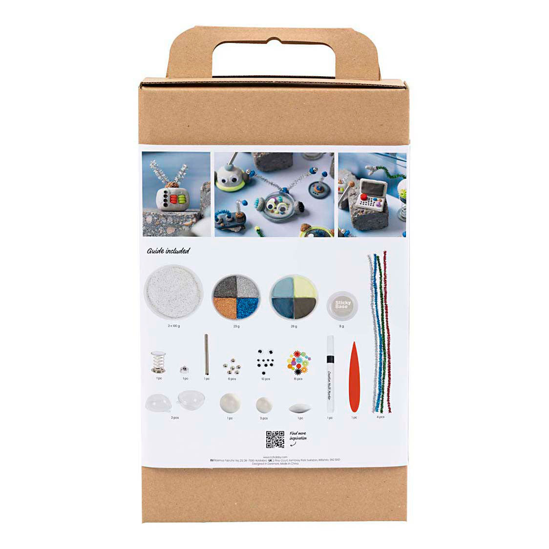 Creativ Company Hobby-Set Modellieren, Roboter, blau, grau, rot, versilbert, 1 Box