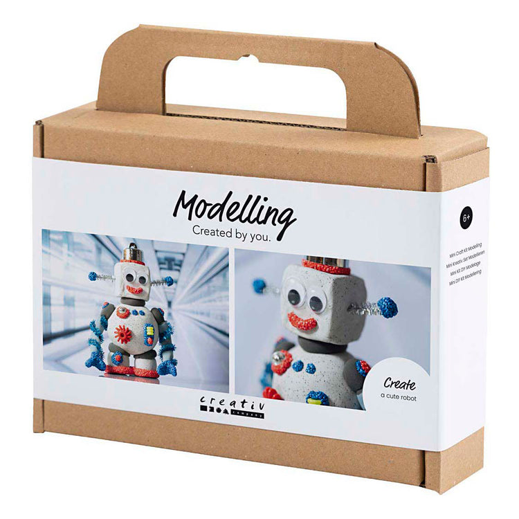Creativ Company Mini-Hobby-Set Bildhauerei, Roboter, blau, grau, rot, 1 Box