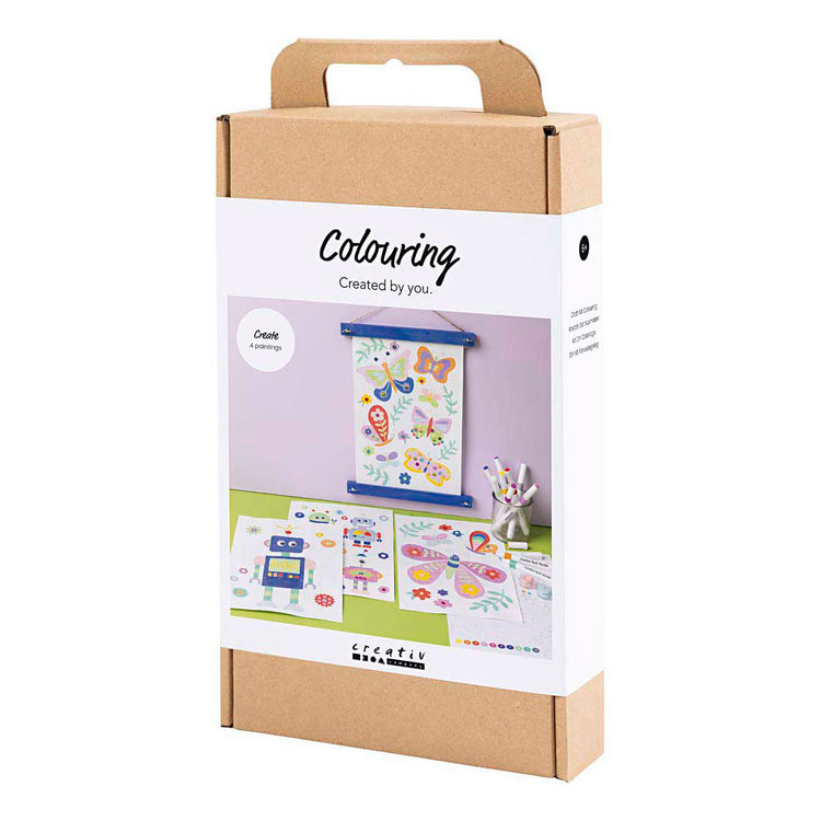 Creativ Company Hobby-Set Farben, Schmetterling und Roboter, fröhliche Farben, 1 Box