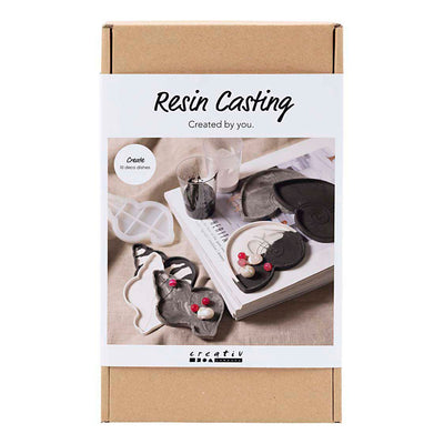 Creativ Company Harzguss-Hobby-Set, Muschelschale, schwarz, weiß, 1 Box