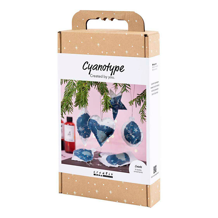 Creativ Company Hobby-Set Cyanotypie, Weihnachtsdekorationen mit Cyanotypie, Blau, Silber, 1 Box