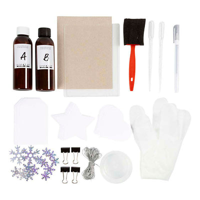 Creativ Company Mini-Hobby-Set Cyanotypie, Geschenkanhänger, Blau, Silber, 1 Box