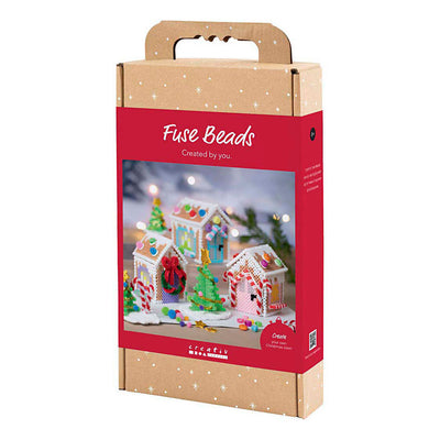 Creativ Company Hobby-Set Bügelperlen, Weihnachtshaus, verschiedene Farben, 1 Box