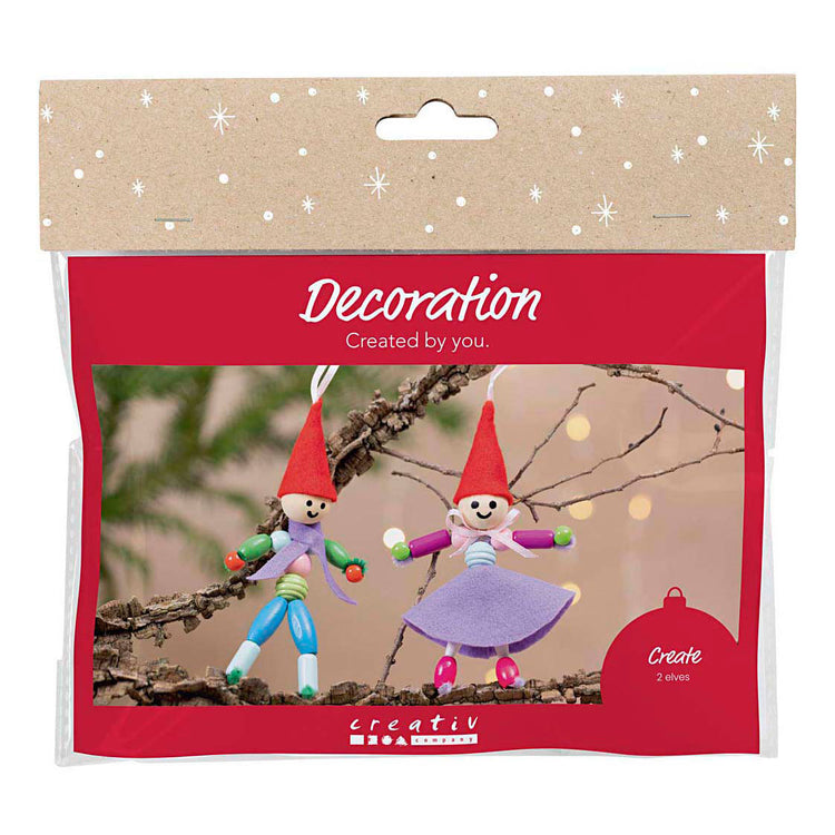Creativ Company Mini-Hobby-Set Dekoration, Weihnachtszwerge, verschiedene Farben, 1 Box