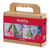Creativ Company Mini-Hobby-Set Bildhauerei, Weihnachtsbaummonster, verschiedene Farben, 1 Box