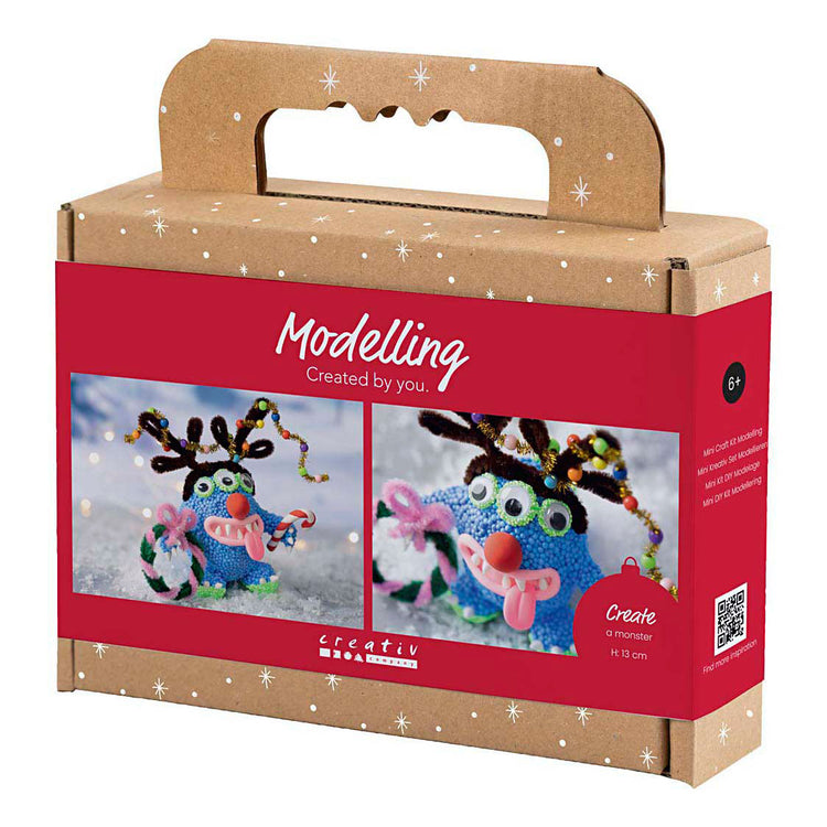 Creativ Company Mini-Hobbyset Bildhauerei, Rentiermonster, verschiedene Farben, 1 Box