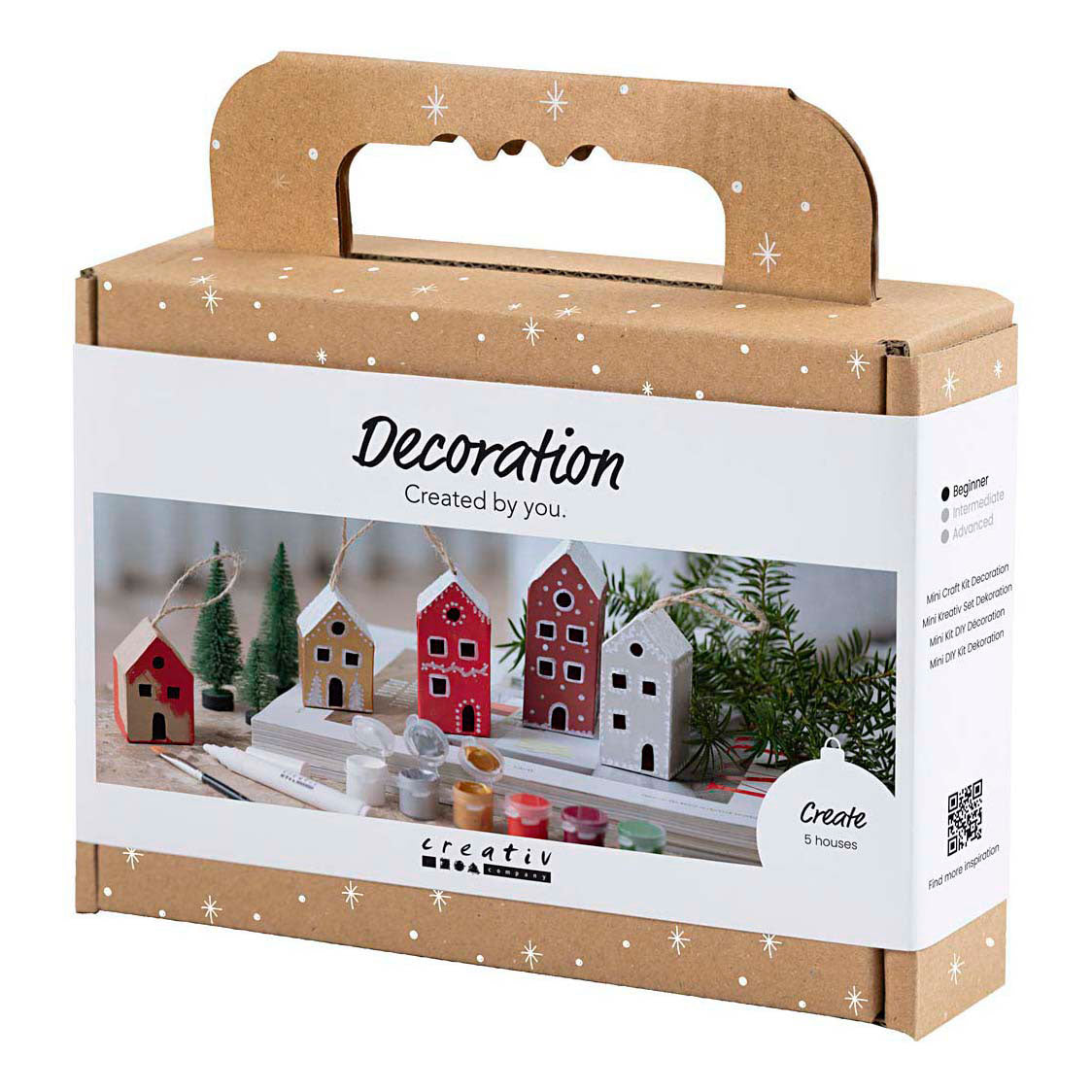 Creativ Company Mini-Hobby-Set Dekoration, Häuser, Weihnachtsfarbe, 1 Box