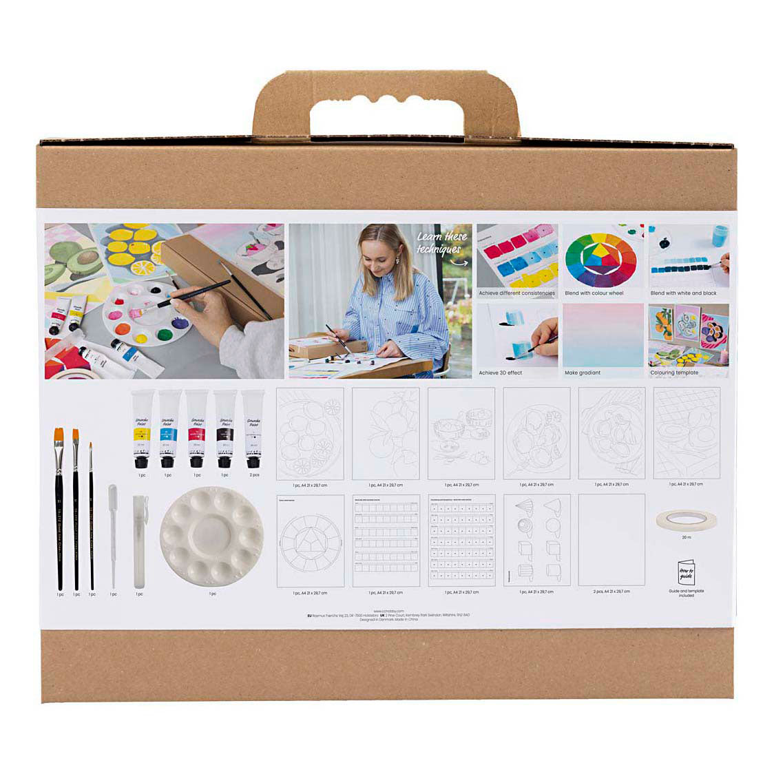 Creativ Company Starter-Hobby-Set Gouache, Gemälde, verschiedene Farben, 1 Box