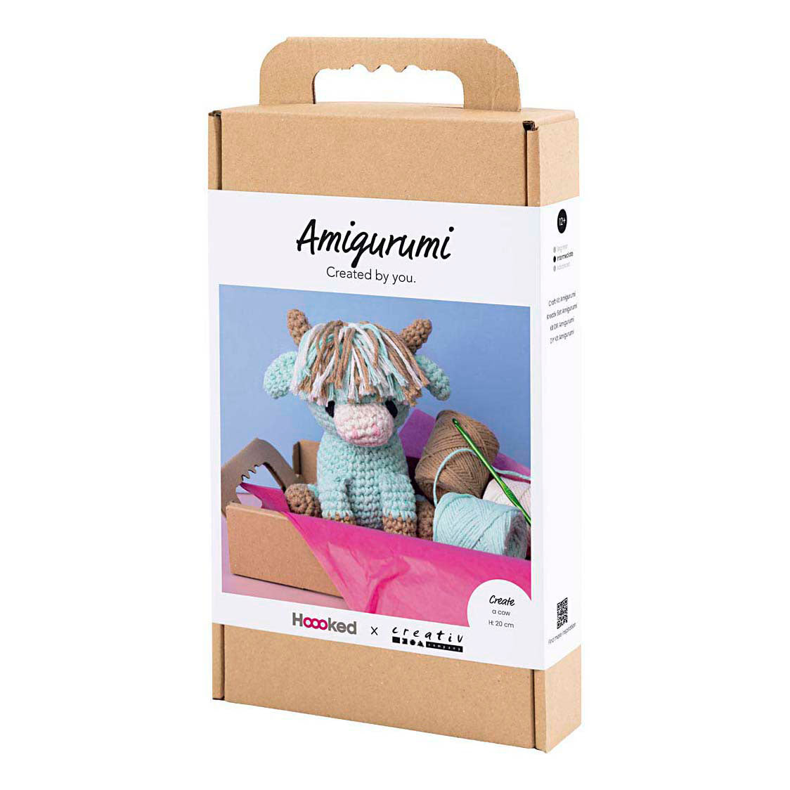 Creativ Company Hobby-Set Amigurumi, Kuh, Beige, Mint, 1 Box