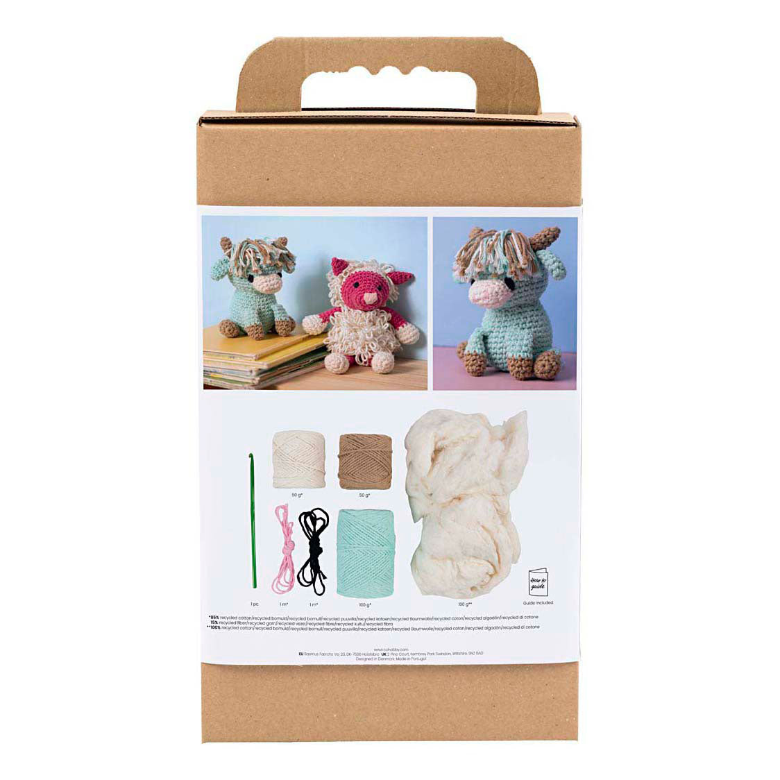 Creativ Company Hobby-Set Amigurumi, Kuh, Beige, Mint, 1 Box