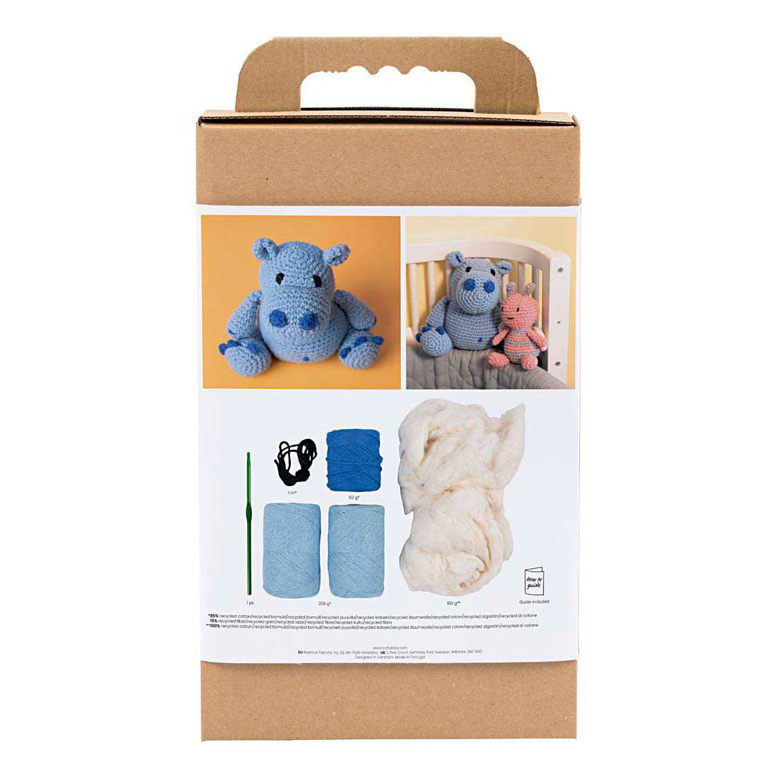 Creativ Company Hobby-Set Amigurumi, Nilpferd, Blau, Hellblau, 1 Box