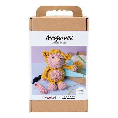 Creativ Company Hobby-Set Amigurumi, Igel, hellrosa, warmes Gelb, 1 Box
