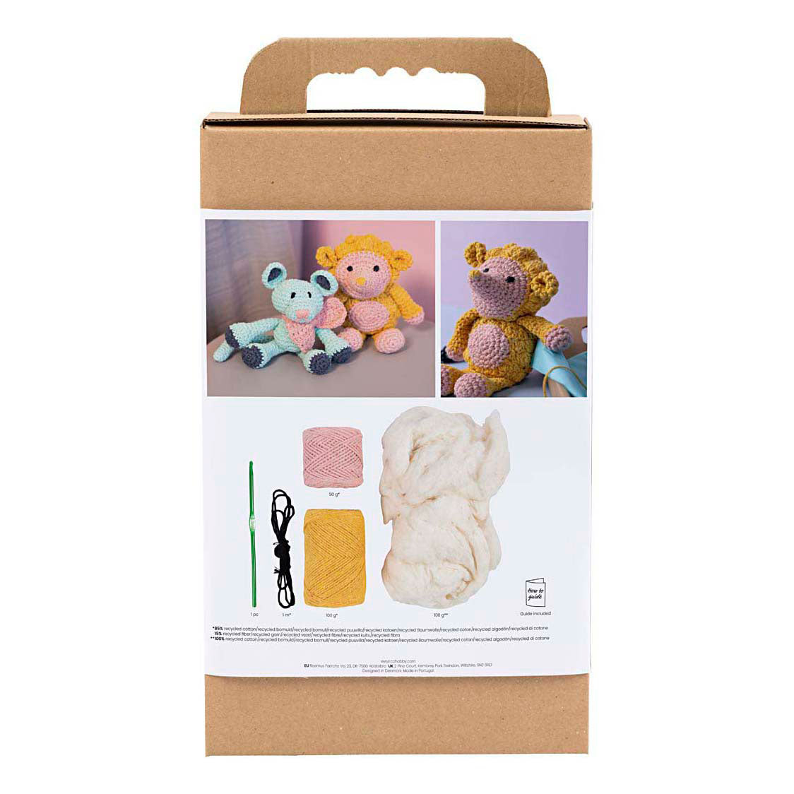 Creativ Company Hobby-Set Amigurumi, Igel, hellrosa, warmes Gelb, 1 Box