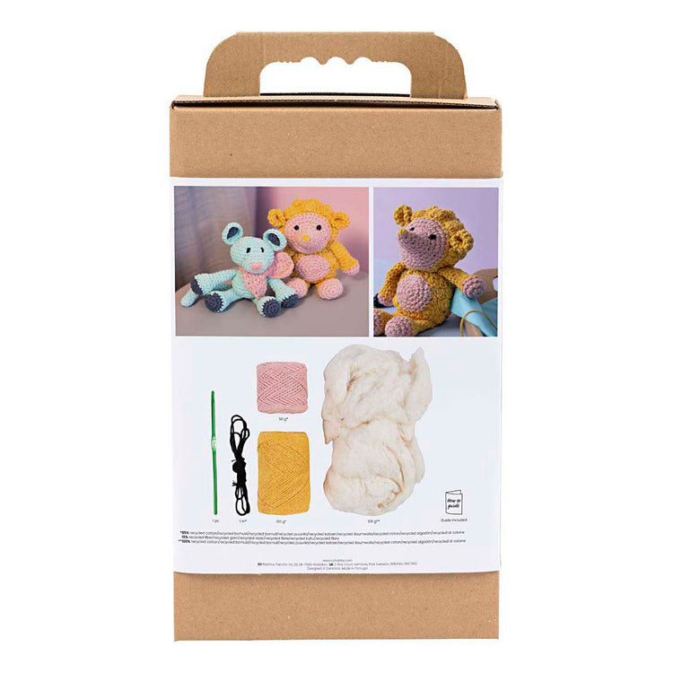 Creativ Company Hobby-Set Amigurumi, Igel, hellrosa, warmes Gelb, 1 Box