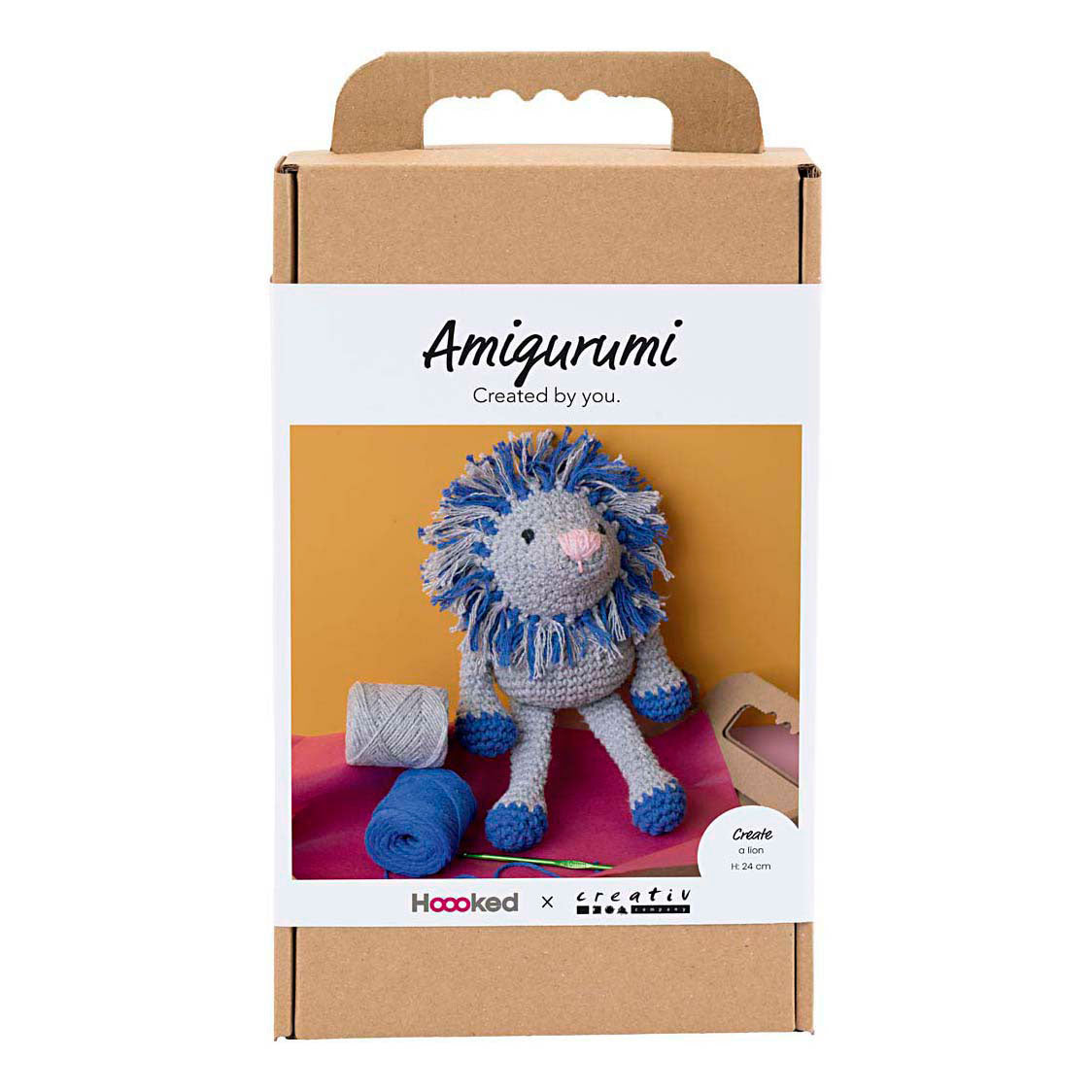Creativ Company Hobby-Set Amigurumi, Löwe, Marineblau, Hellgrau, 1 Box