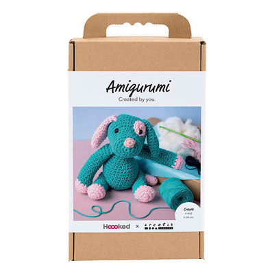 Creativ Company Hobby-Set Amigurumi, Welpe, Pastellrosa, Dunkeltürkis, 1 Box