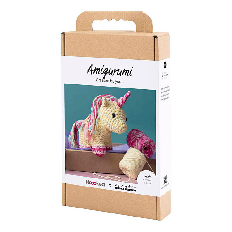 Creativ Company Hobby-Set Amigurumi, Einhorn, Regenbogenfarben, 1 Box