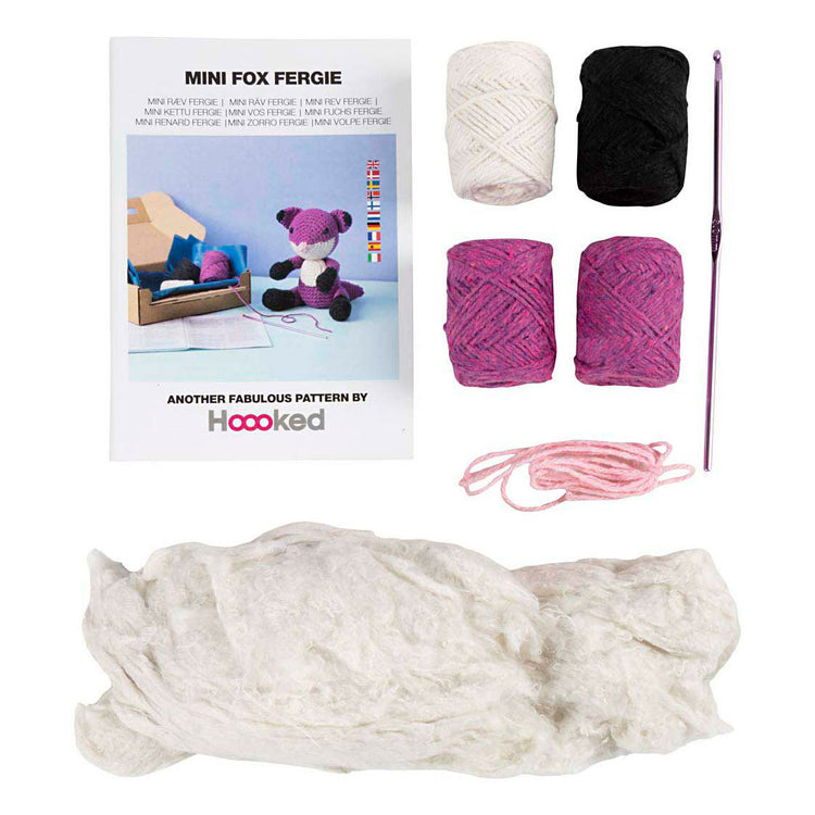 Creativ Company Hobby-Set Amigurumi, Fuchs, Schwarz, Pflaume, 1 Box