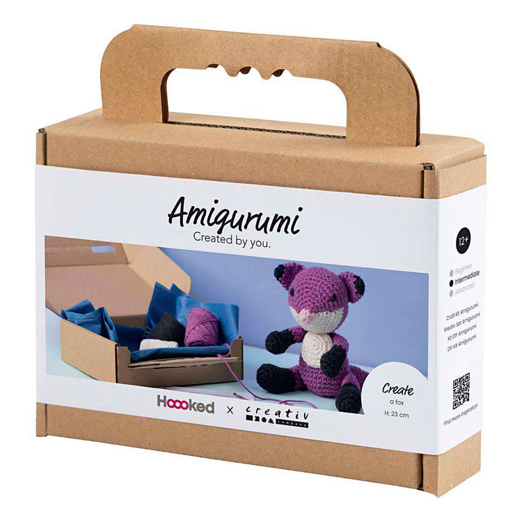 Creativ Company Hobby-Set Amigurumi, Fuchs, Schwarz, Pflaume, 1 Box
