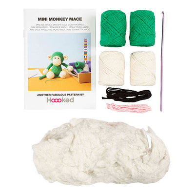 Creativ Company Hobby-Set Amigurumi, Affe, grün, gebrochenes Weiß, 1 Box