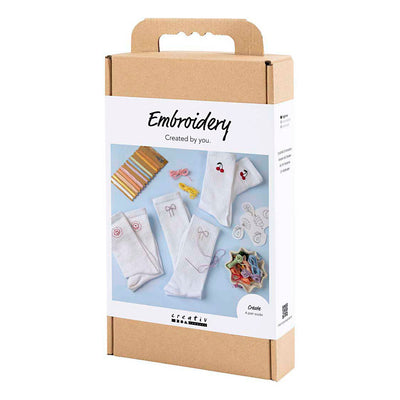 Creativ Company Hobby-Set Stickerei, Socken, weiß, 1 Box