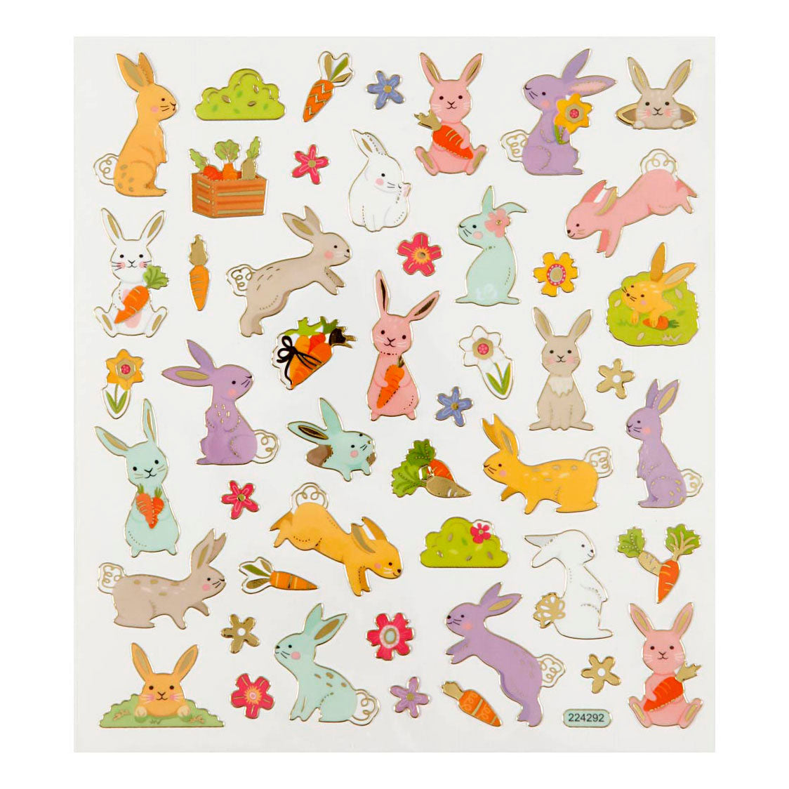 Creativ Firmenaufkleber, Osterhase, Bogen 15x16,5 cm, ca. 50 Stück, 1 Blatt
