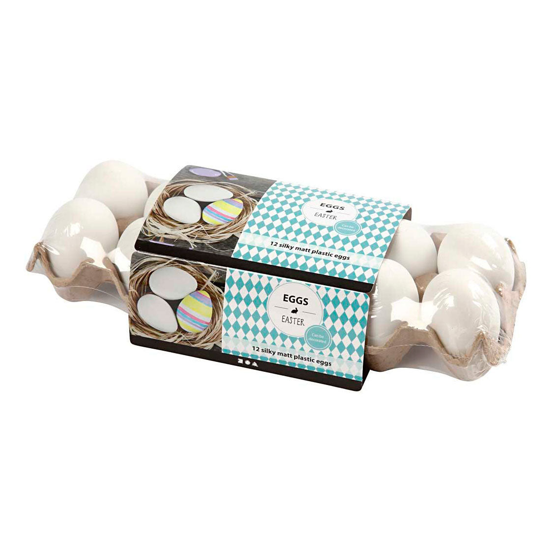 Creativ Company Eier, H: 6 cm, weiß, 12 Stück 1 Box