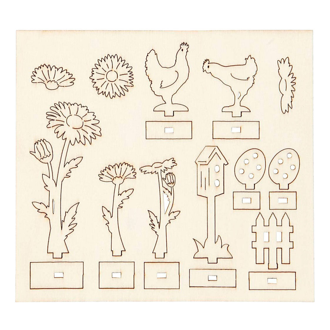 Creativ Company DIY Holzfiguren, L: 15,5 cm, B: 17 cm, Stärke 3 mm, 1 Box