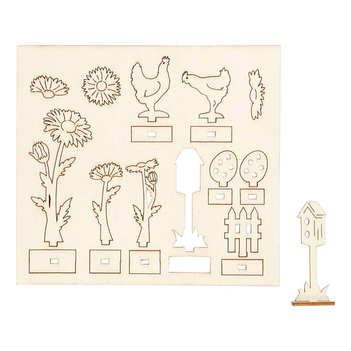 Creativ Company DIY Holzfiguren, L: 15,5 cm, B: 17 cm, Stärke 3 mm, 1 Box