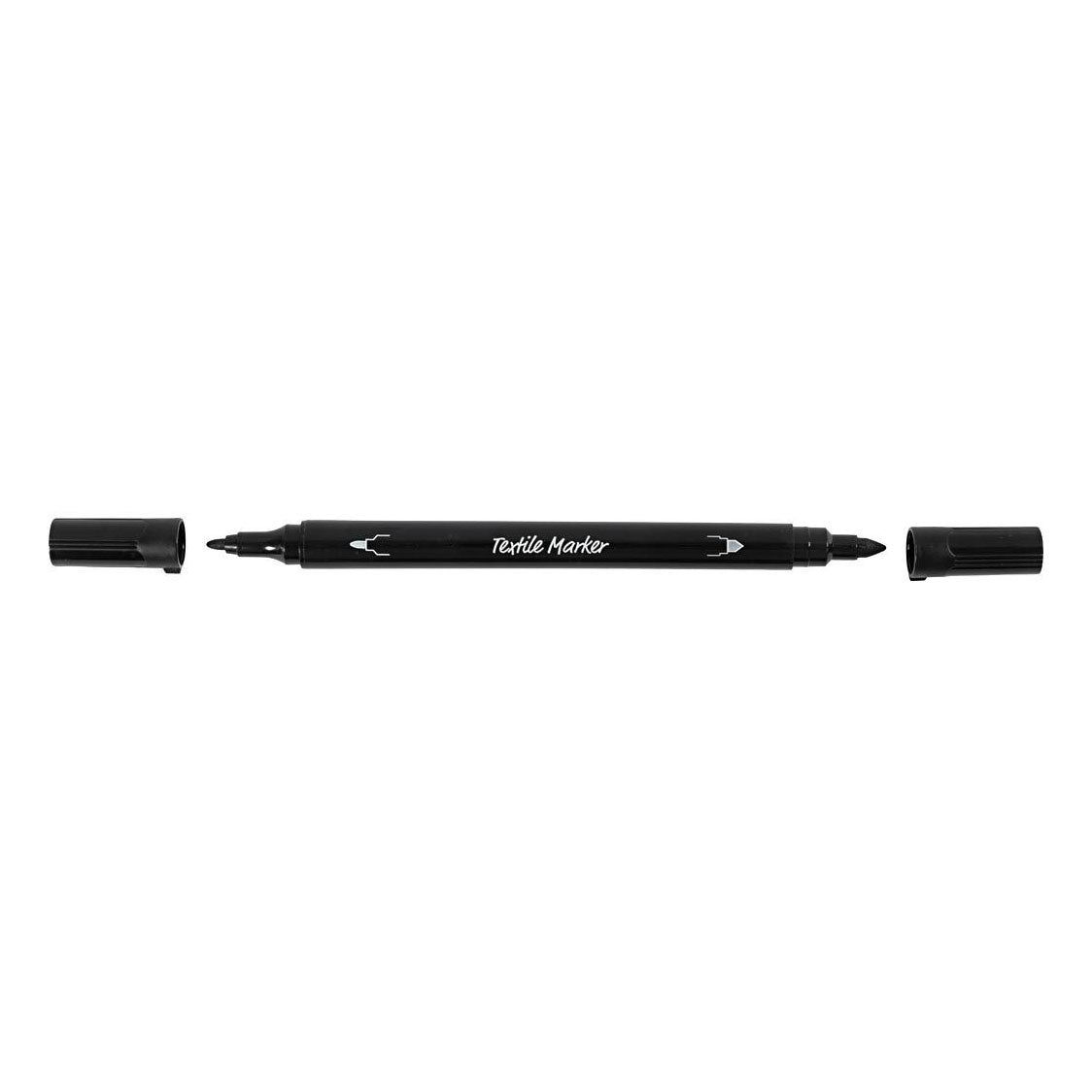 Creativ Company Textilmarker, Strichstärke 2,3 + 3,6 mm, schwarz, 6 Stück 1 Box