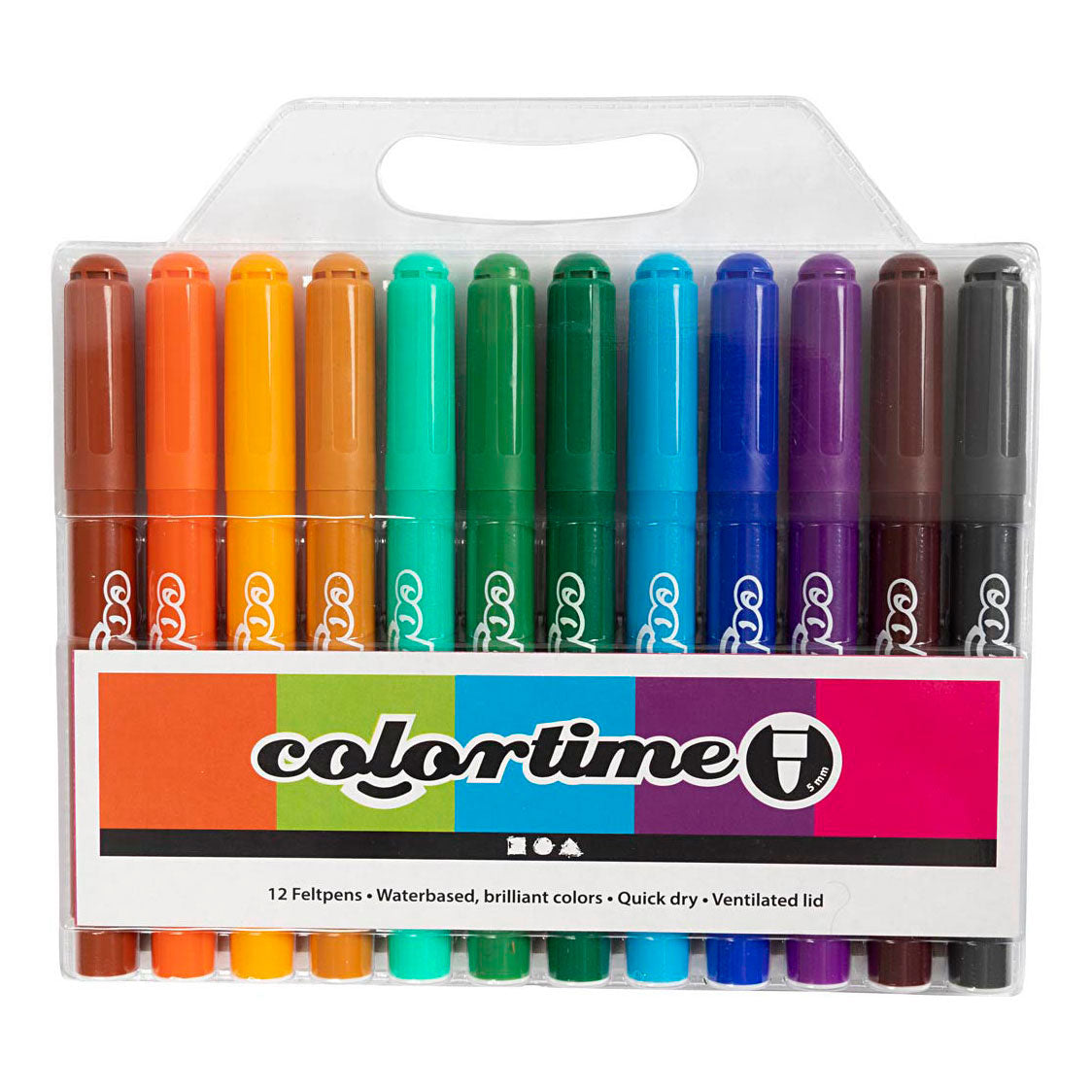 Colortime-Marker, Strichstärke 5 mm, zusätzliche Farben, 12 Stück, 1 Box
